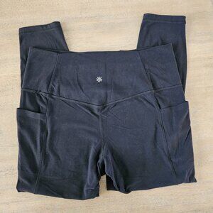 Athleta Salutation Stash Pocket II 7/8 Leggings Women’s Size Large Black